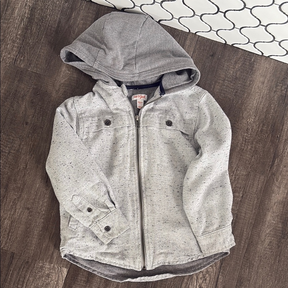 Gray speckled hooded Jacket
